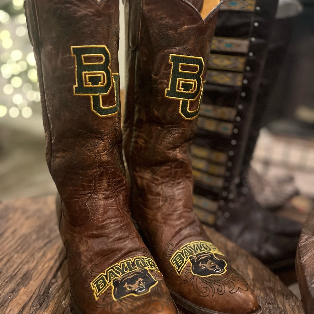 Brown Leather Gameday Cowboy Boots